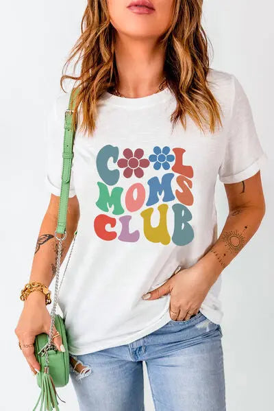 COOL MOMS CLUB Round Neck Short Sleeve T-Shirt BLUE ZONE PLANET