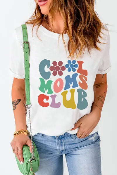 COOL MOMS CLUB Round Neck Short Sleeve T-Shirt BLUE ZONE PLANET