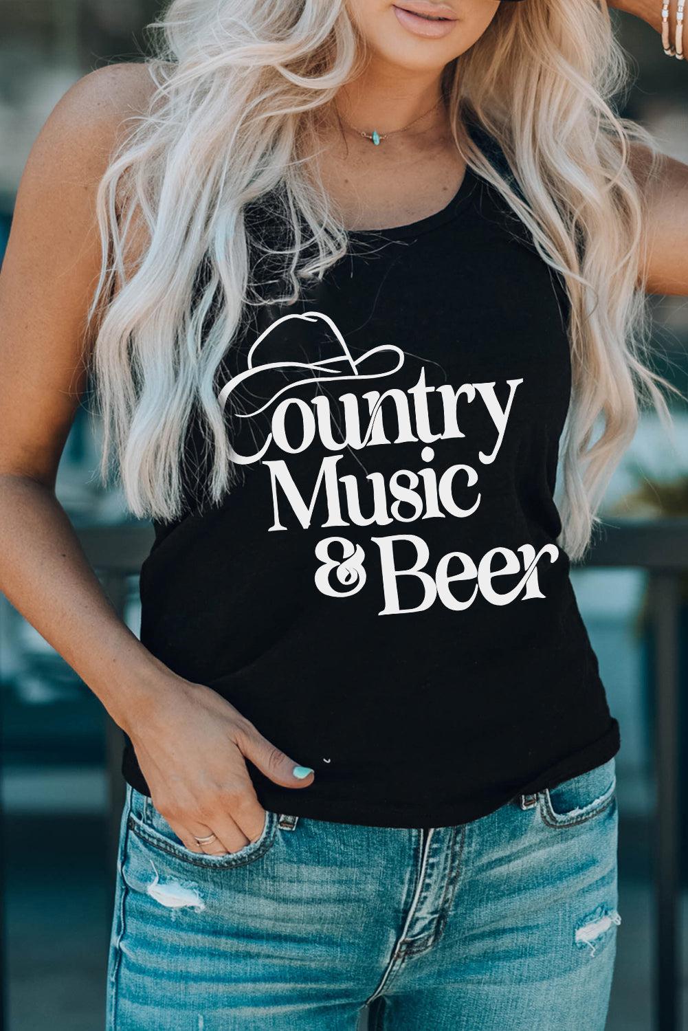 COUNTRY MUSIC & BEER Graphic Tank BLUE ZONE PLANET