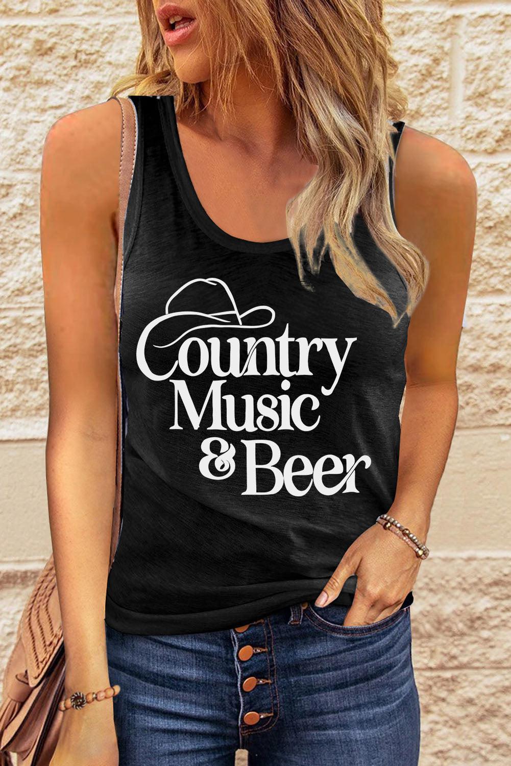 COUNTRY MUSIC & BEER Graphic Tank BLUE ZONE PLANET