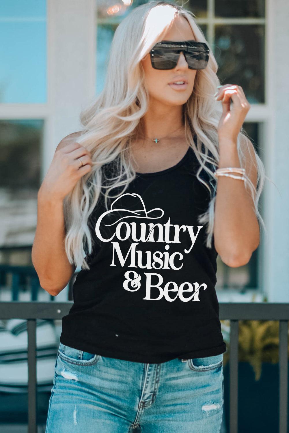 COUNTRY MUSIC & BEER Graphic Tank BLUE ZONE PLANET