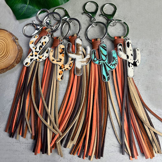 Cactus Keychain with Tassel BLUE ZONE PLANET