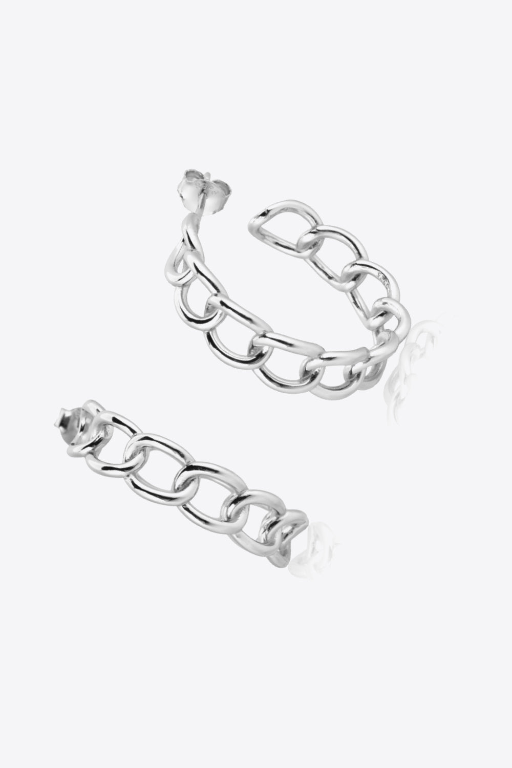 Chain C-Hoop 925 Sterling Silver Earrings BLUE ZONE PLANET