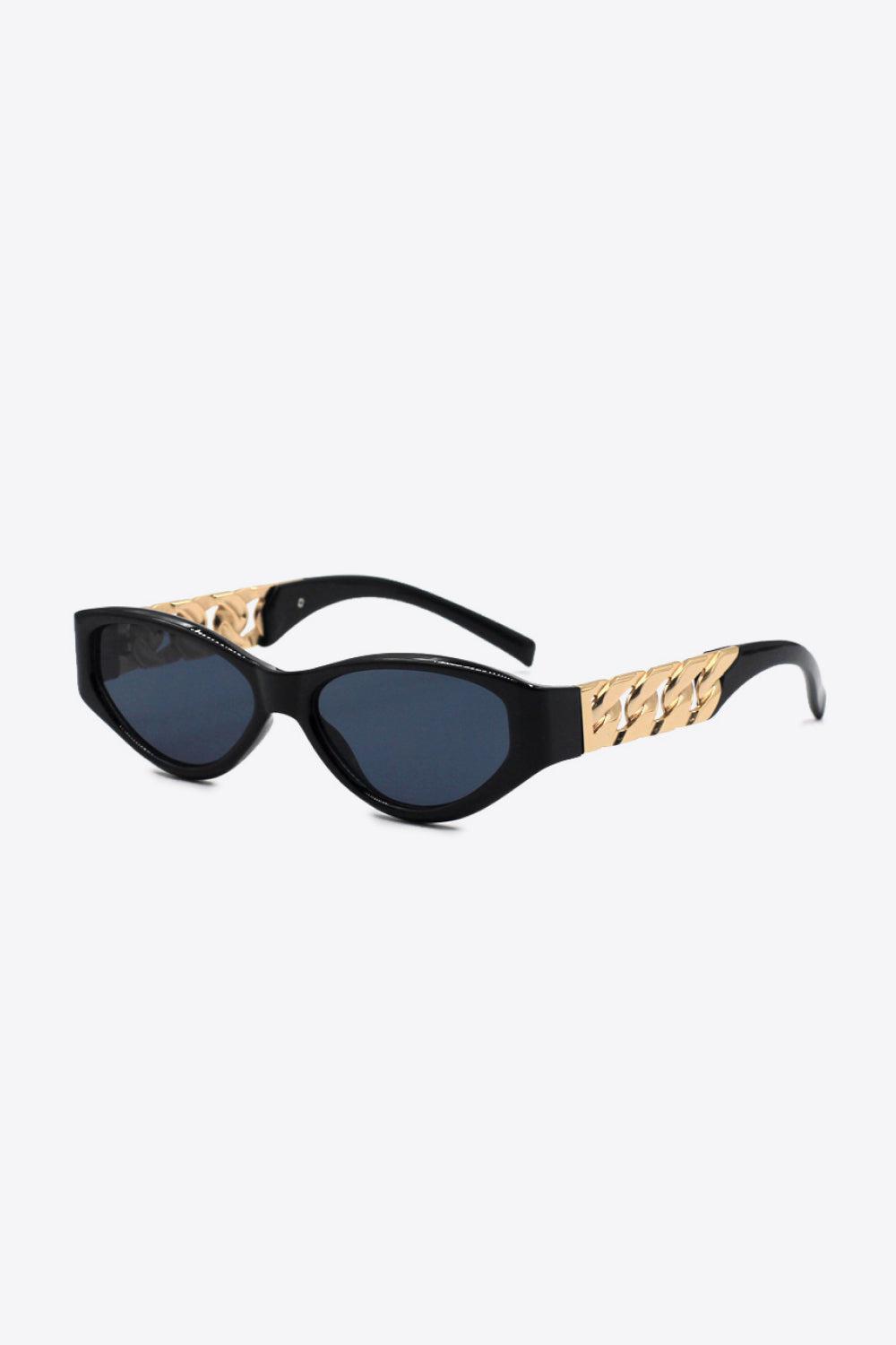 Chain Detail Temple Cat Eye Sunglasses BLUE ZONE PLANET