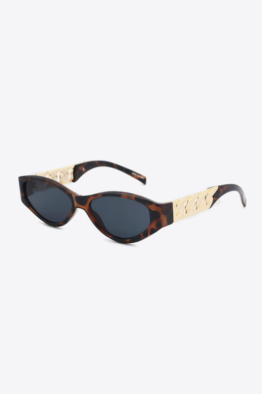 Chain Detail Temple Cat Eye Sunglasses BLUE ZONE PLANET