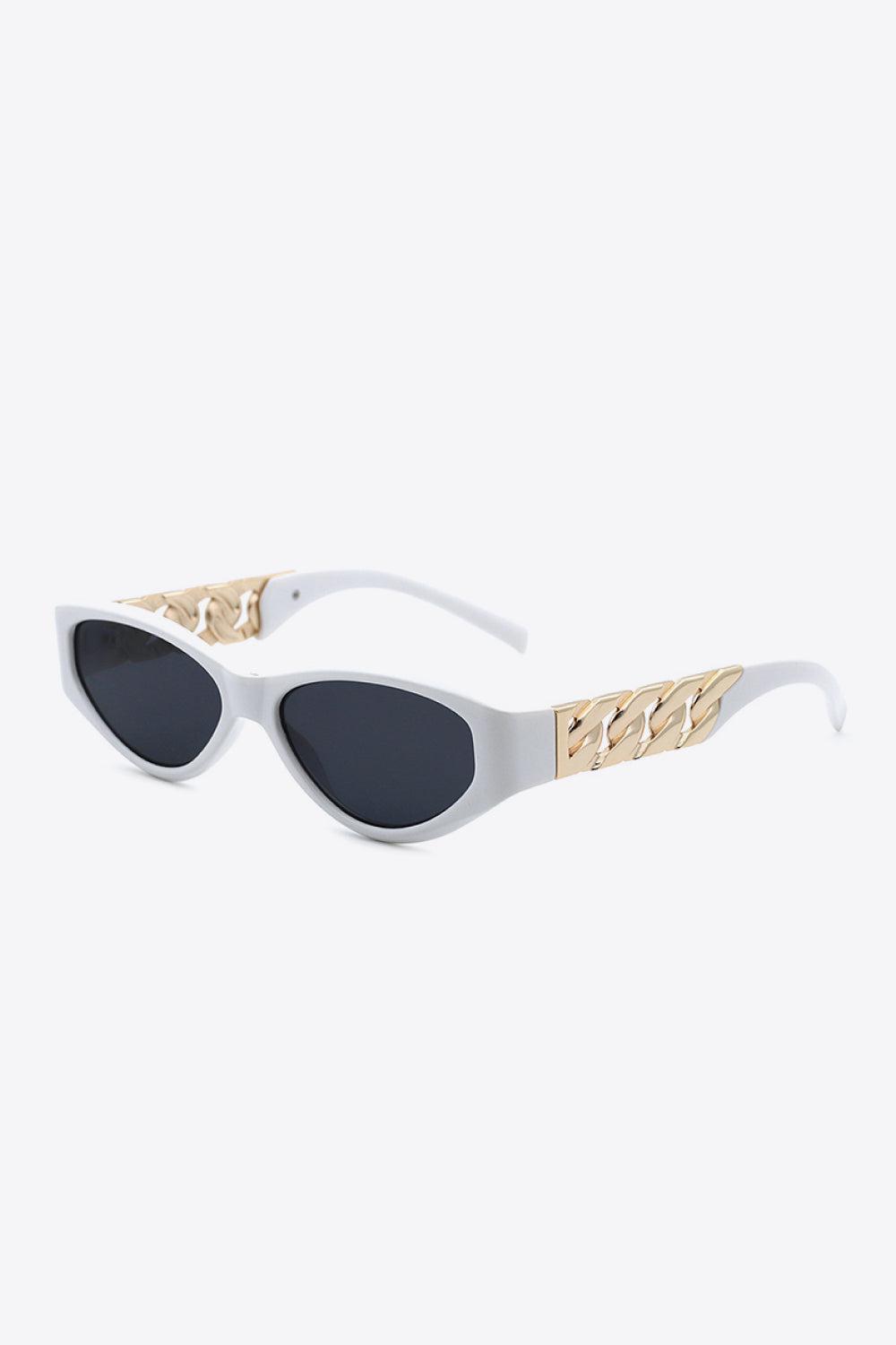 Chain Detail Temple Cat Eye Sunglasses BLUE ZONE PLANET