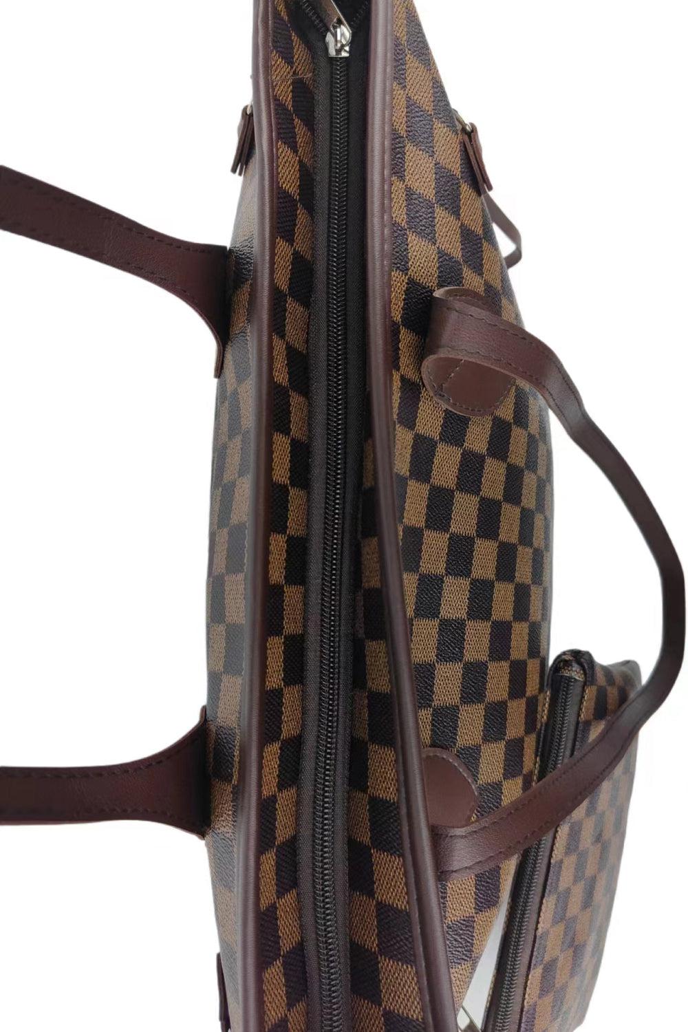 Checkered PVC Two-Piece Bag Set BLUE ZONE PLANET