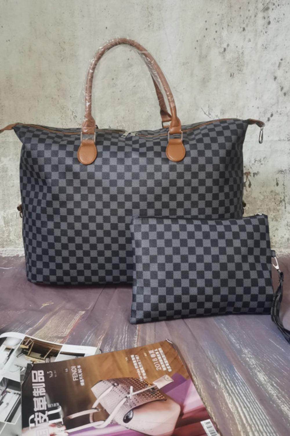 Checkered Two-Piece Bag Set BLUE ZONE PLANET