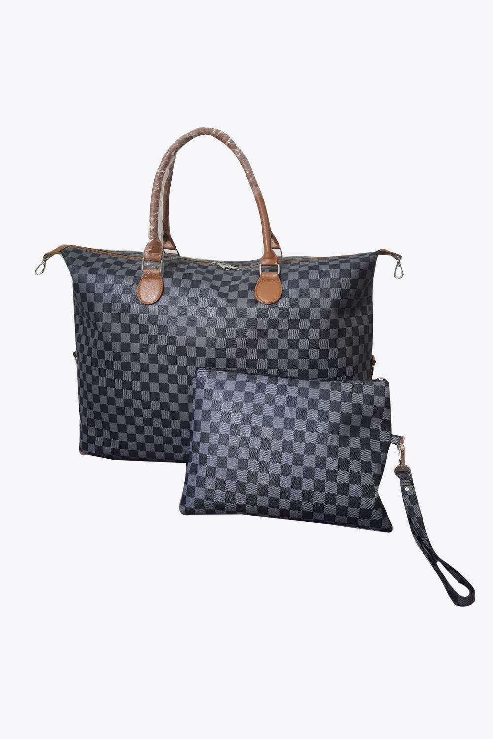 Checkered Two-Piece Bag Set BLUE ZONE PLANET