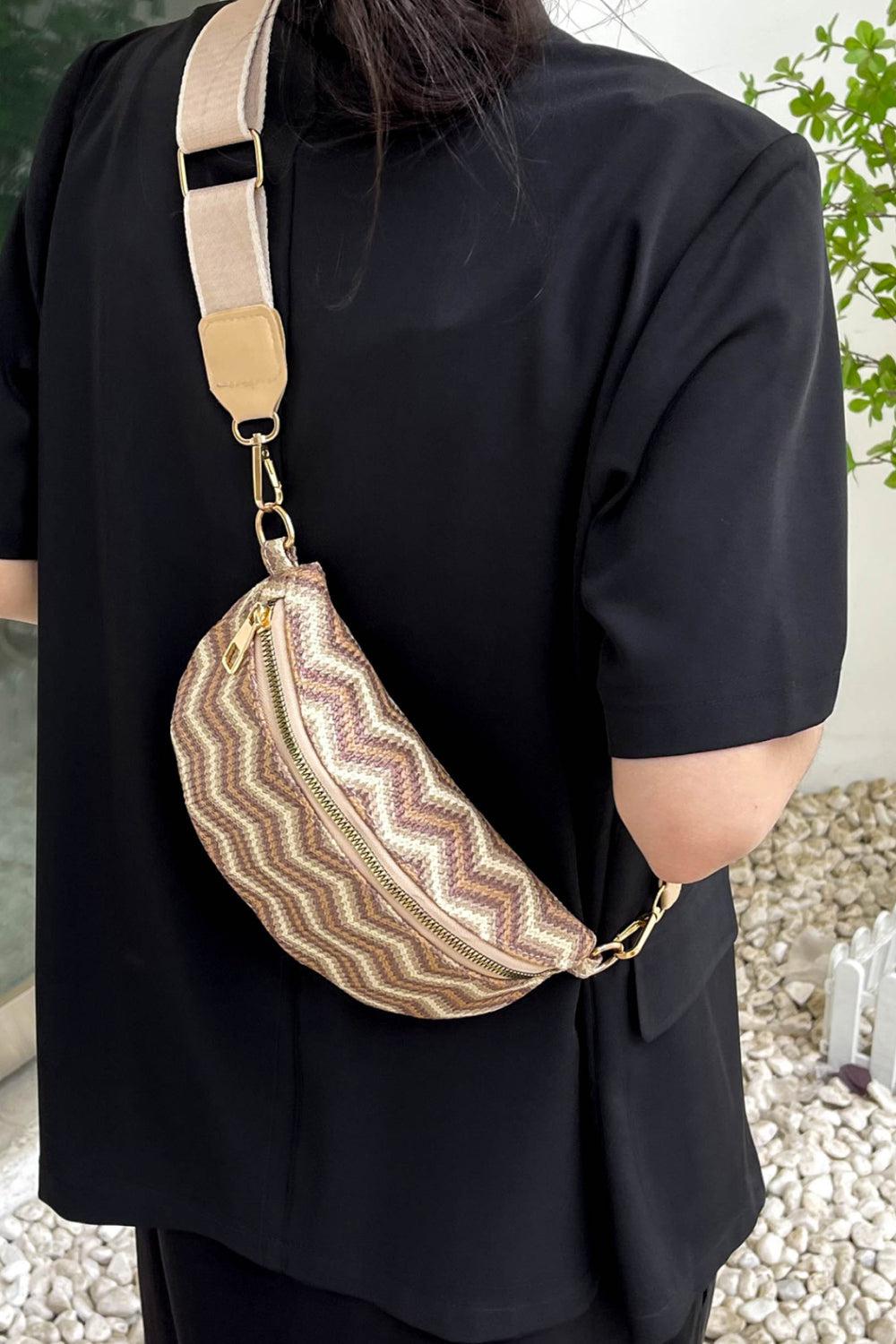 Chevron Straw Sling Bag BLUE ZONE PLANET