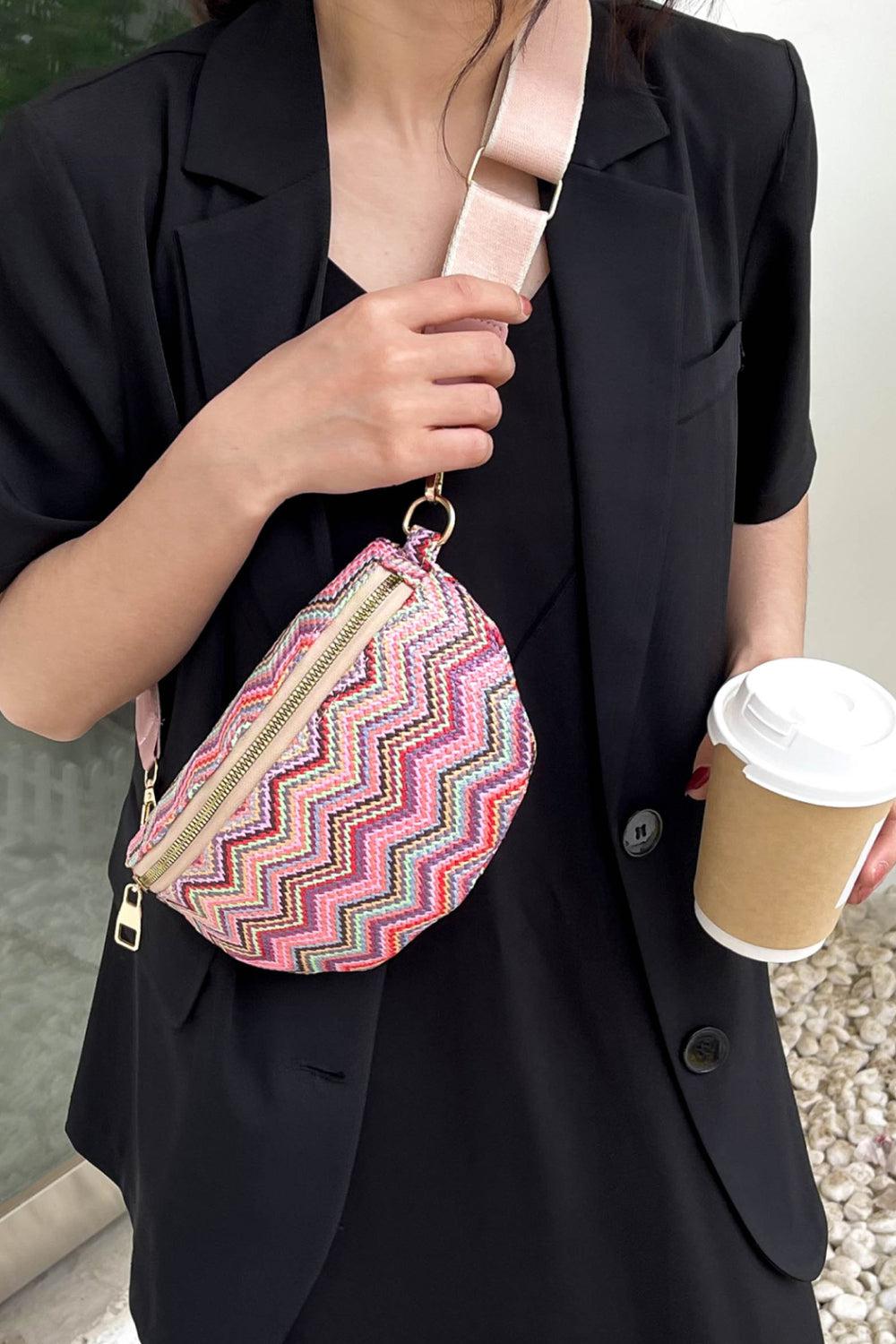 Chevron Straw Sling Bag BLUE ZONE PLANET