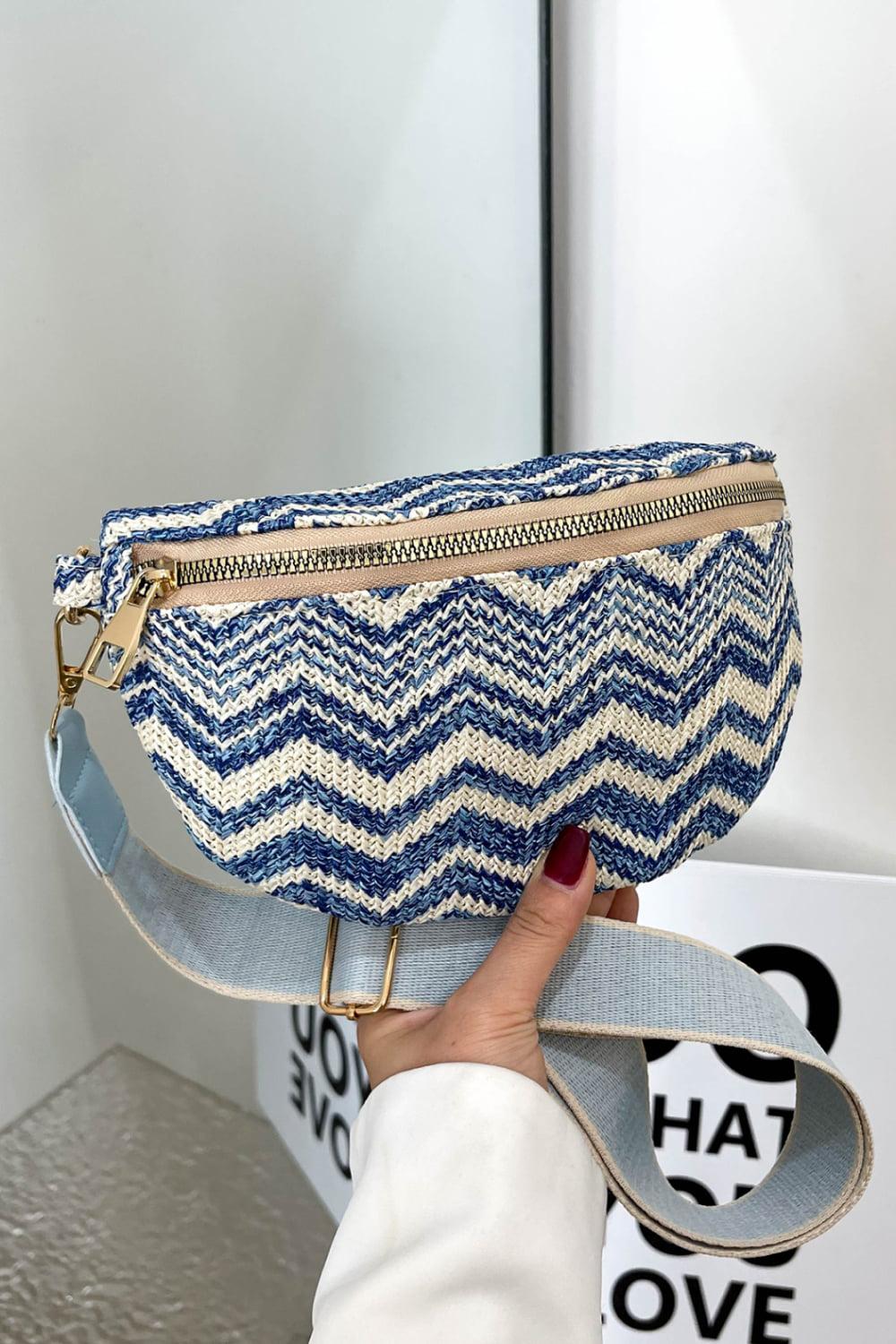 Chevron Straw Sling Bag BLUE ZONE PLANET