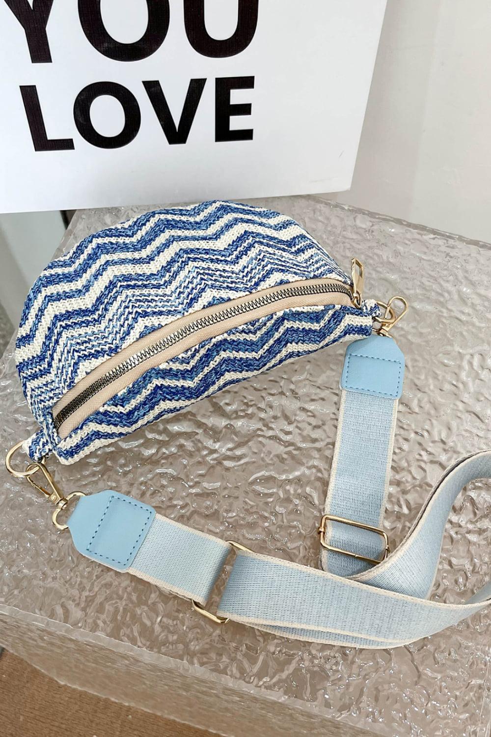 Chevron Straw Sling Bag BLUE ZONE PLANET