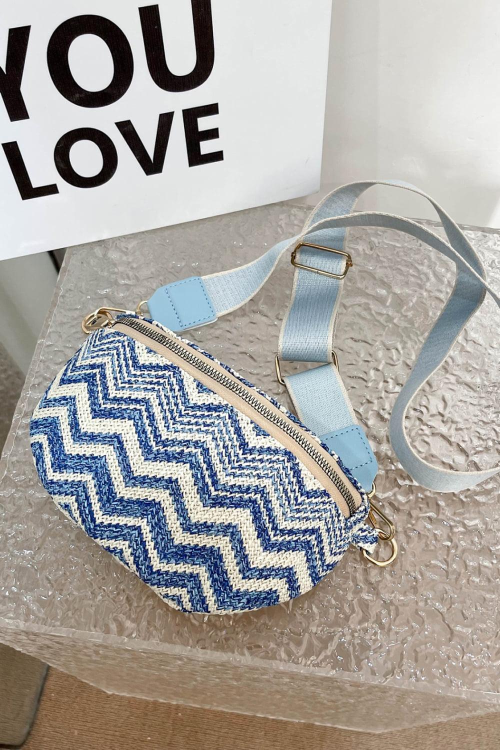 Chevron Straw Sling Bag BLUE ZONE PLANET