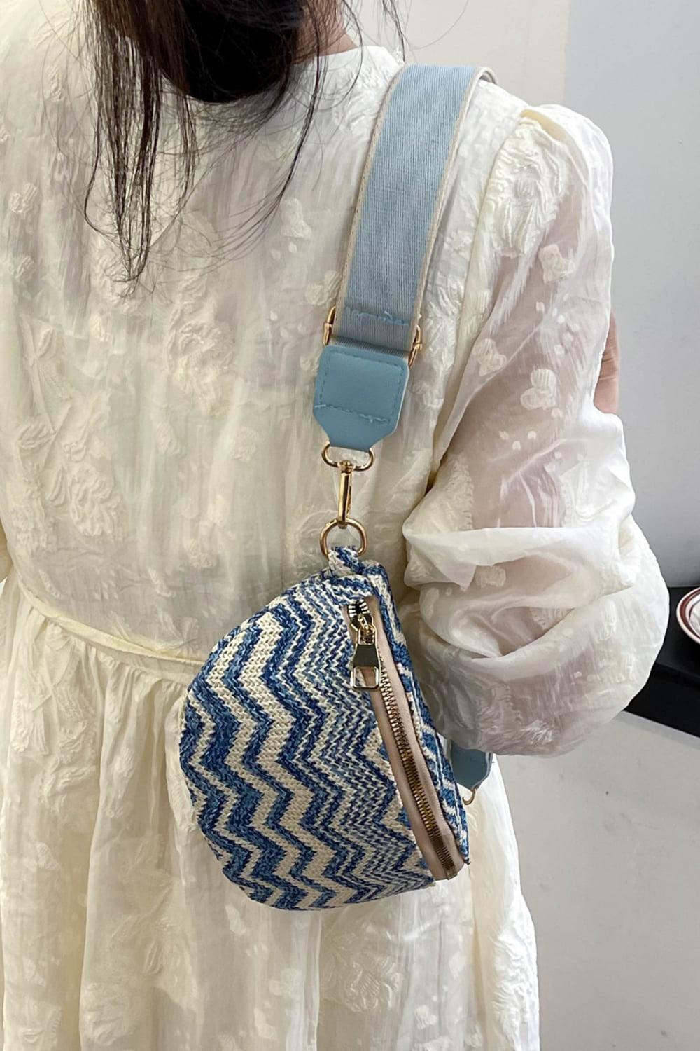 Chevron Straw Sling Bag BLUE ZONE PLANET