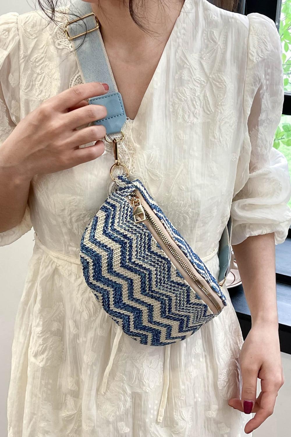 Chevron Straw Sling Bag BLUE ZONE PLANET