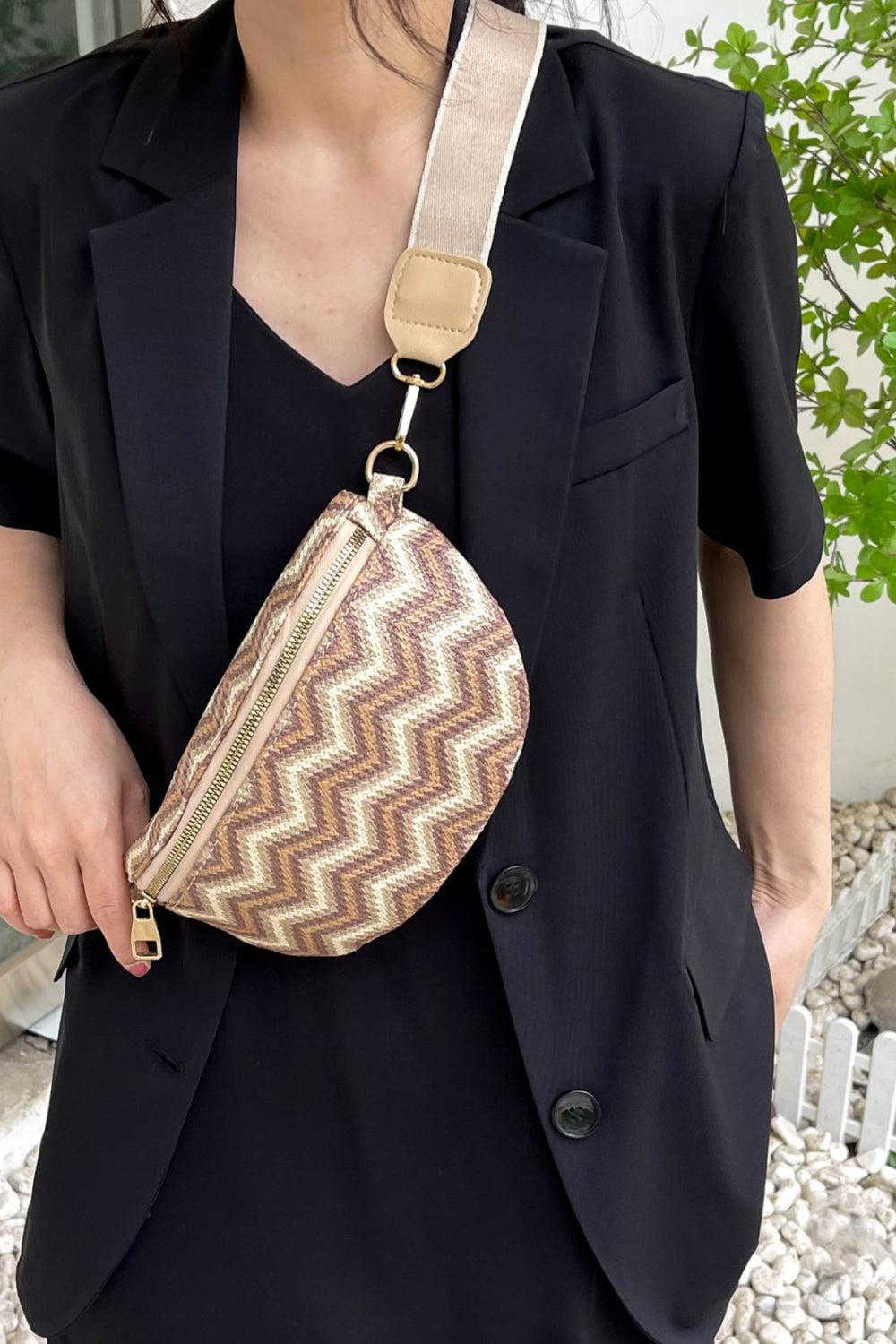 Chevron Straw Sling Bag BLUE ZONE PLANET