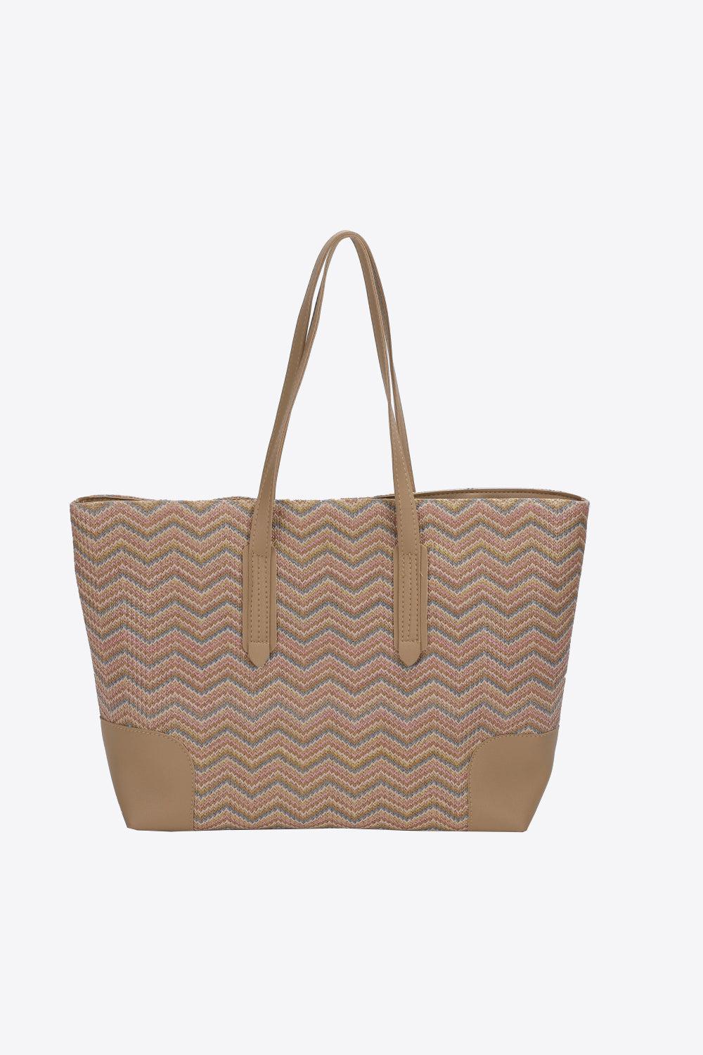 Chevron Straw Tote Bag BLUE ZONE PLANET