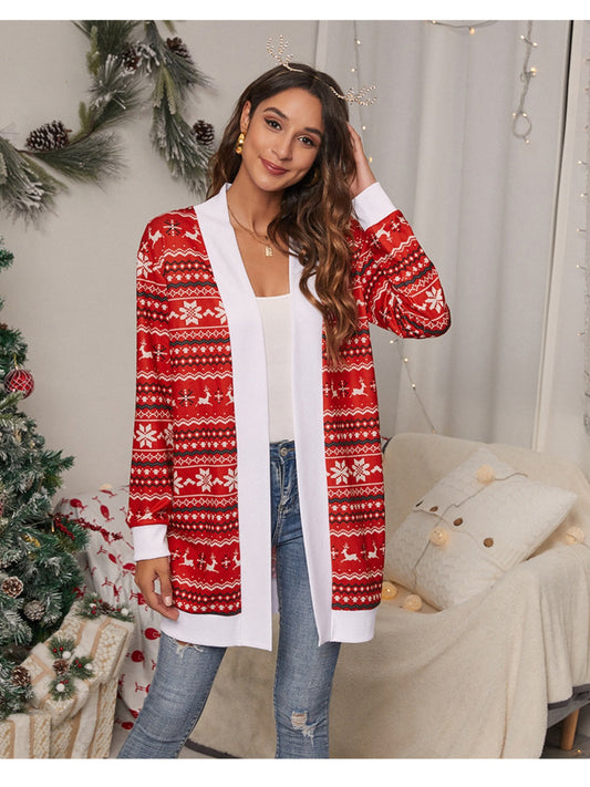 Christmas Open Front Cardigan BLUE ZONE PLANET