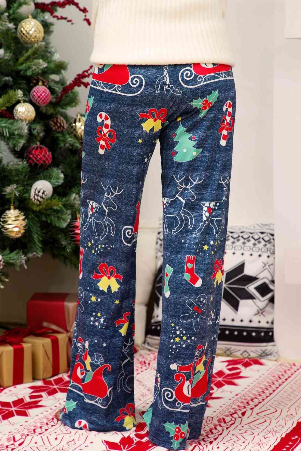 Christmas Straight Leg Pants BLUE ZONE PLANET