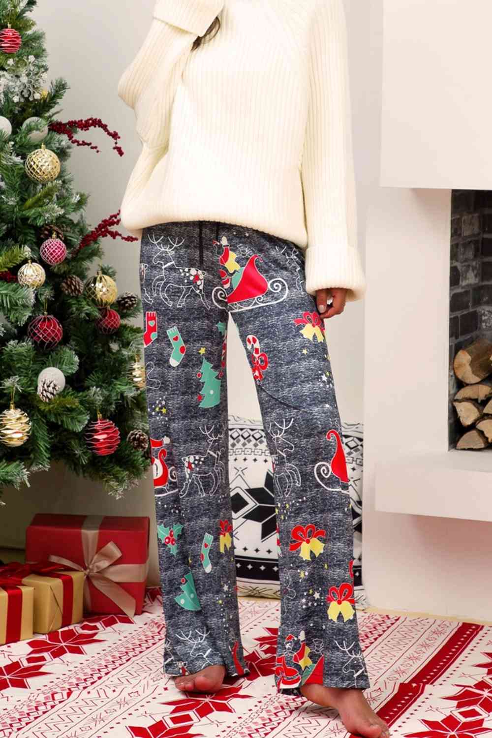 Christmas Straight Leg Pants BLUE ZONE PLANET