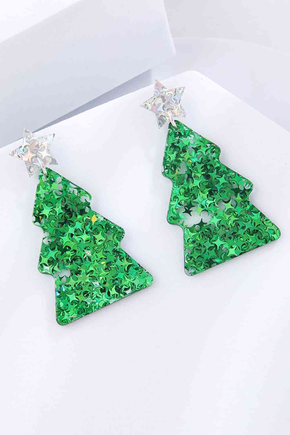 Christmas Tree Acrylic Earrings BLUE ZONE PLANET