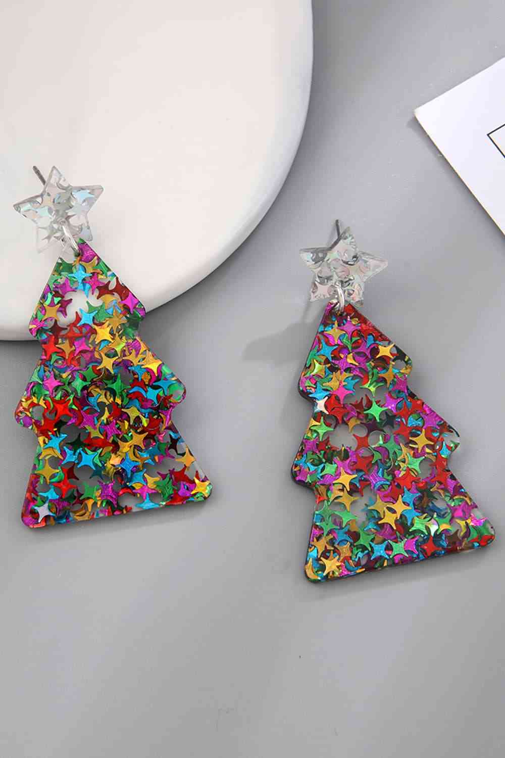 Christmas Tree Acrylic Earrings BLUE ZONE PLANET