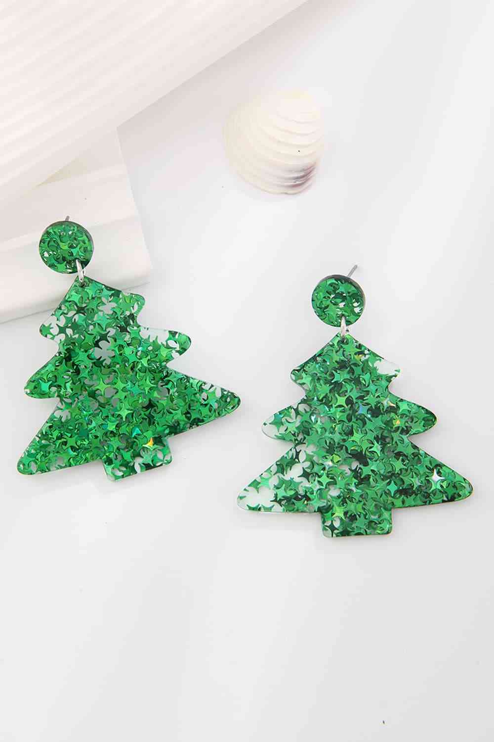 Christmas Tree Acrylic Earrings BLUE ZONE PLANET