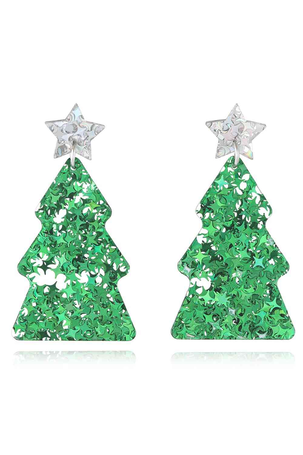 Christmas Tree Acrylic Earrings BLUE ZONE PLANET