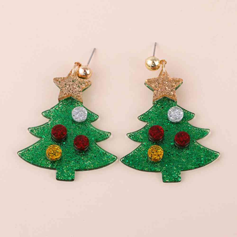 Christmas Tree Rhinestone Alloy Earrings BLUE ZONE PLANET