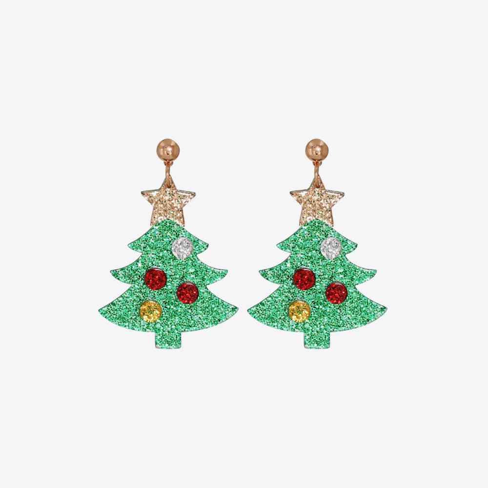 Christmas Tree Rhinestone Alloy Earrings BLUE ZONE PLANET