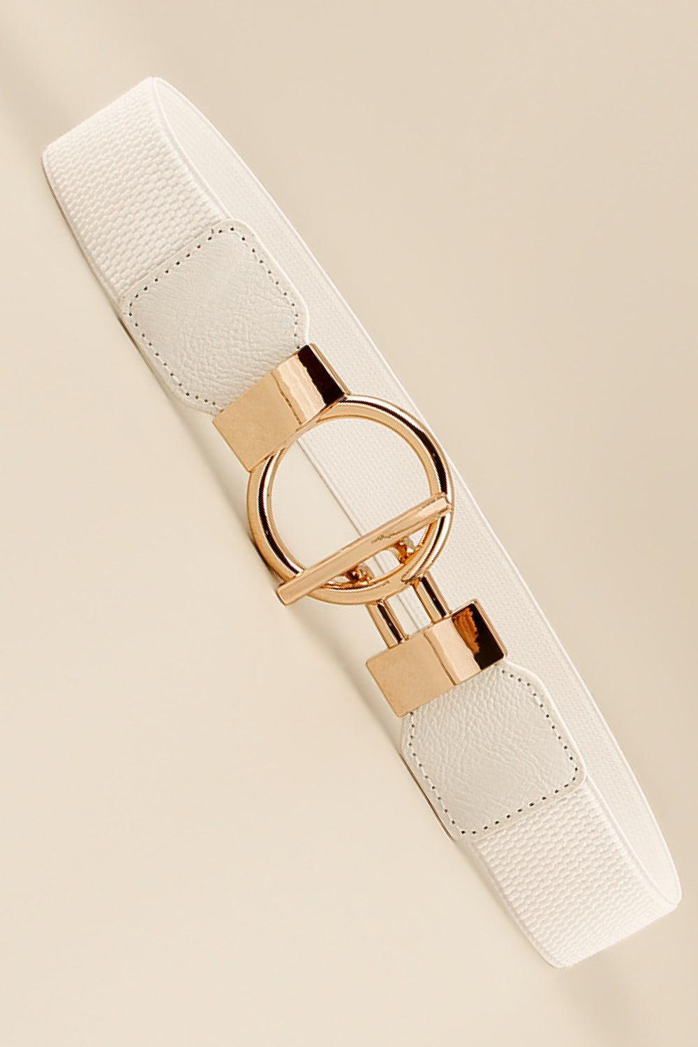 Circle Shape Buckle Zinc Alloy Buckle PU Leather Belt BLUE ZONE PLANET