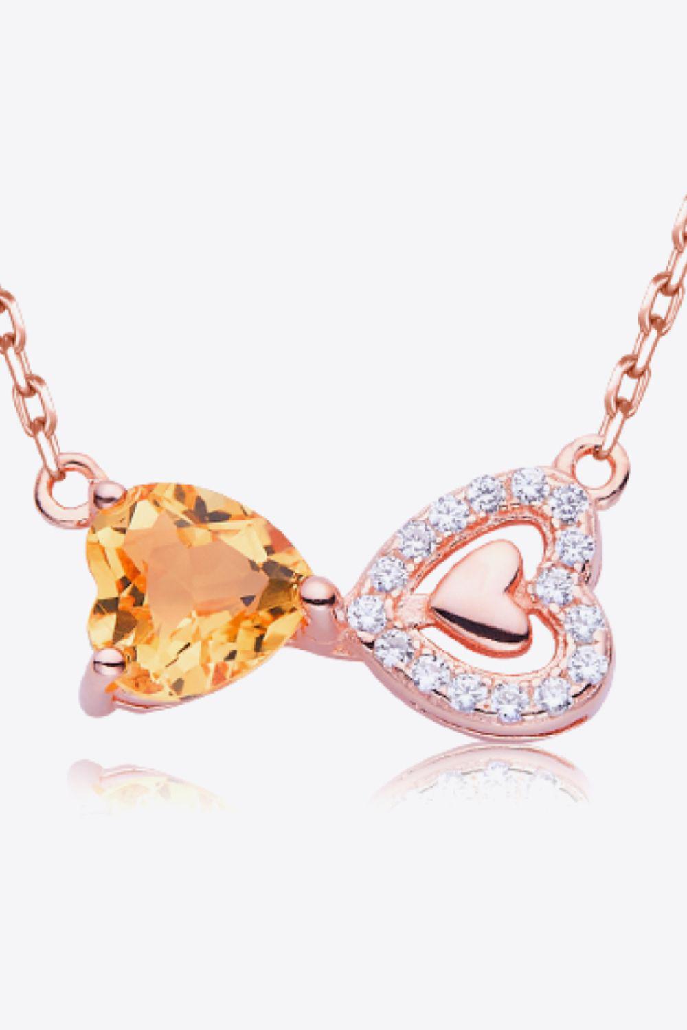 Citrine Heart 925 Sterling Silver Necklace BLUE ZONE PLANET