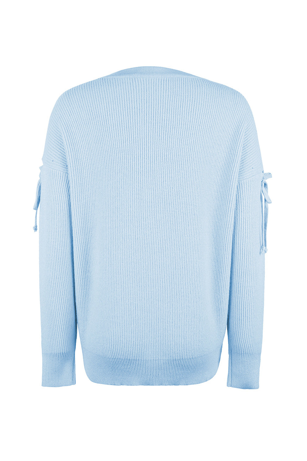 Classy Round Neck Dropped Shoulder Sweater BLUE ZONE PLANET