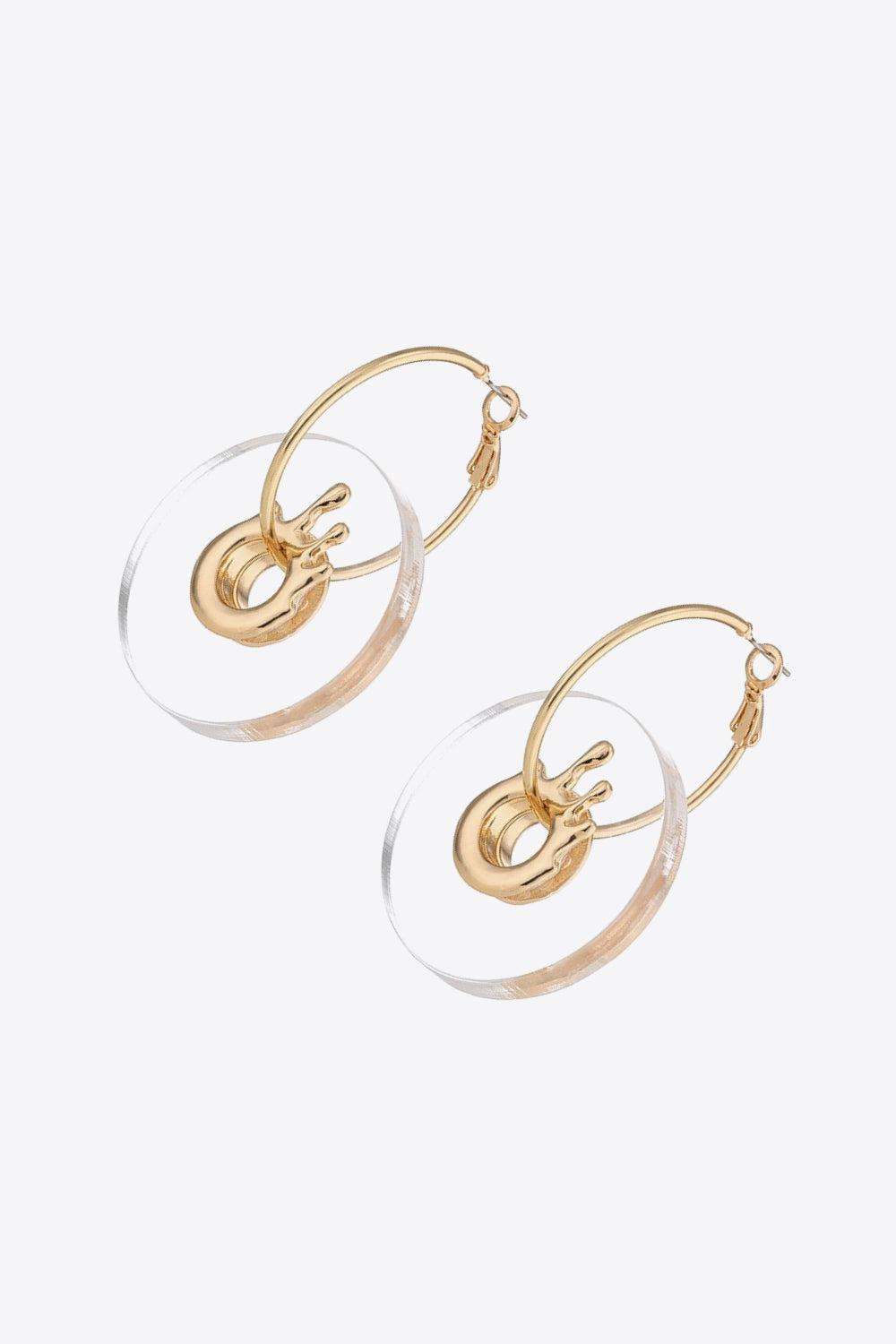 Contrast Hoop Drop Earrings BLUE ZONE PLANET