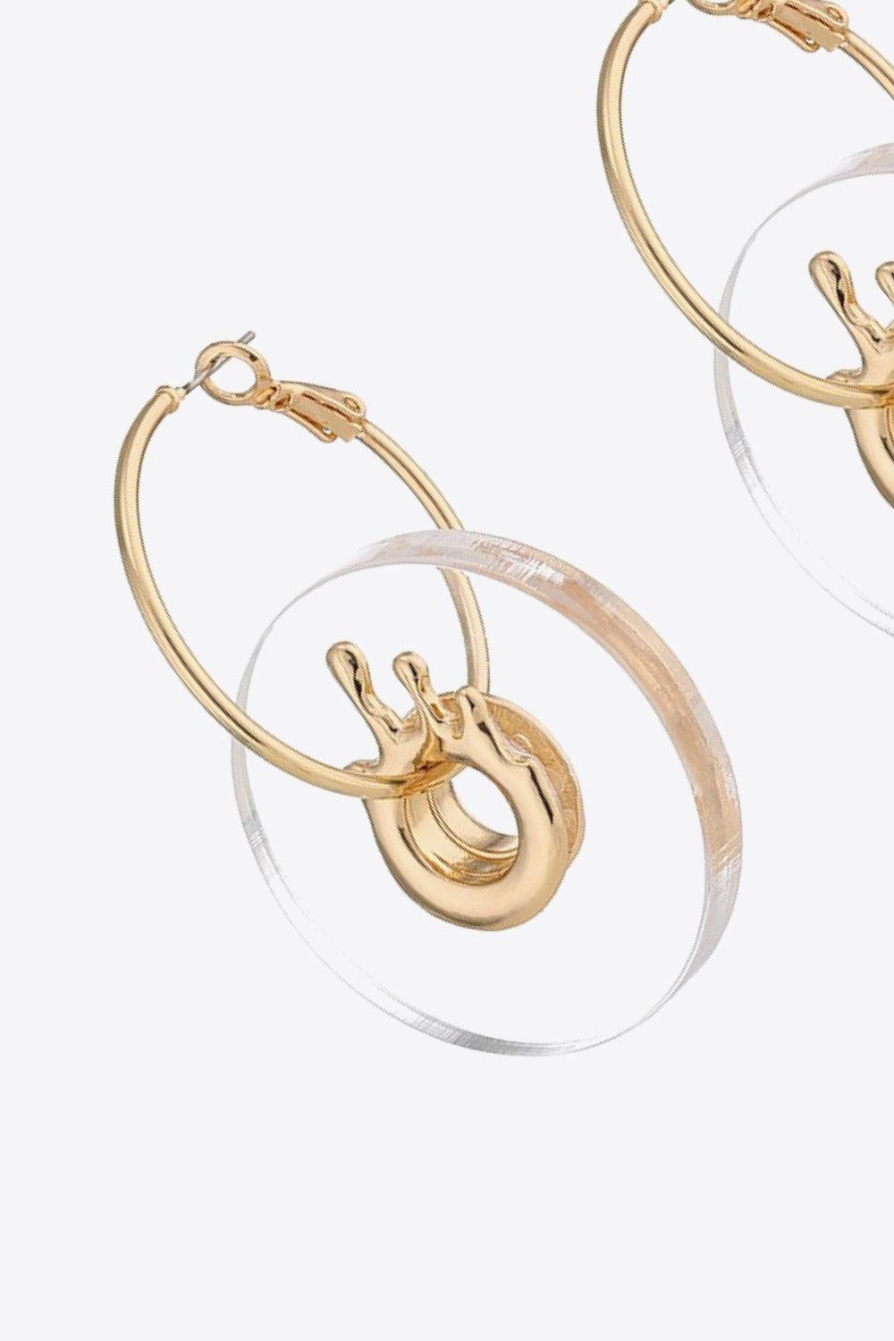 Contrast Hoop Drop Earrings BLUE ZONE PLANET