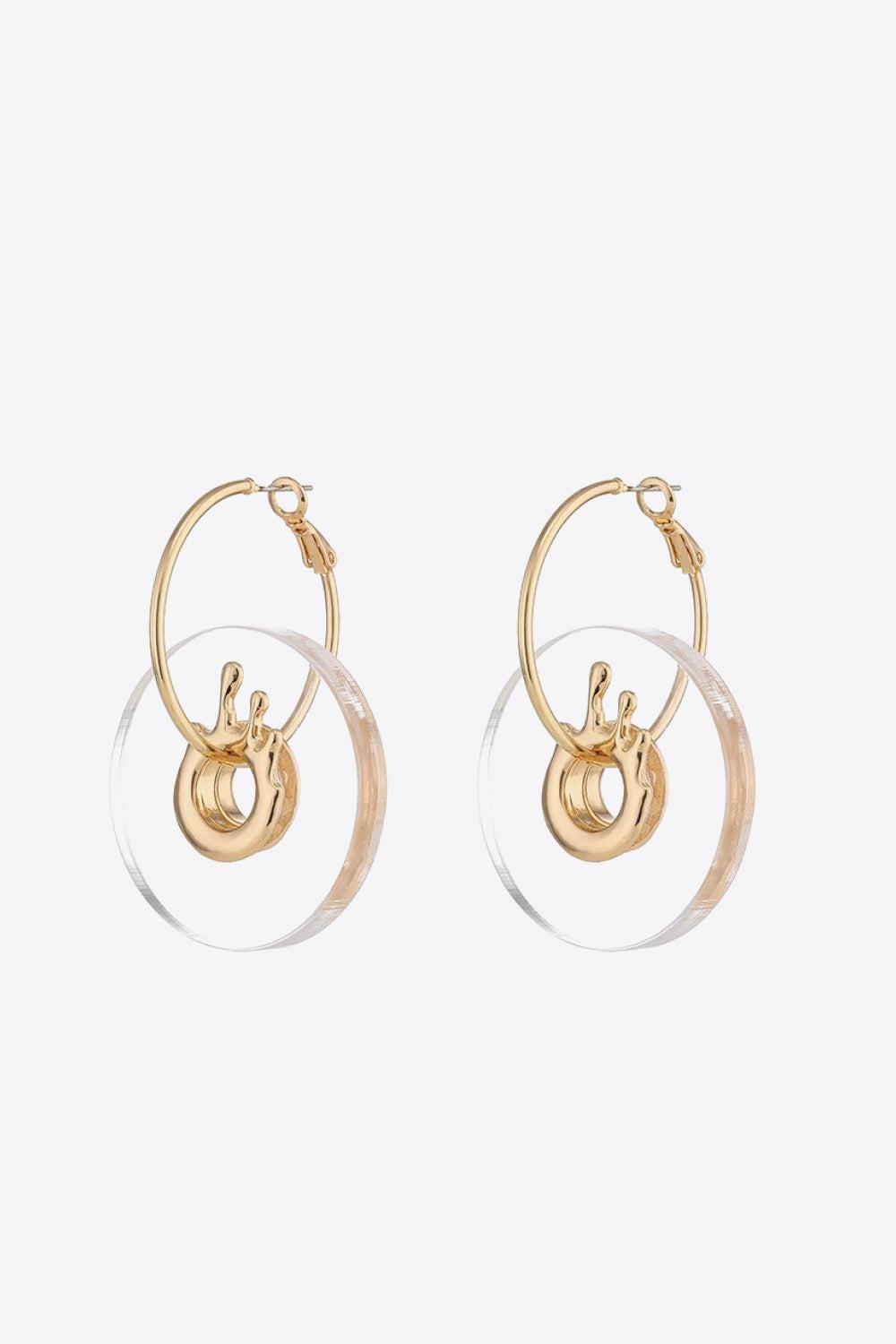 Contrast Hoop Drop Earrings BLUE ZONE PLANET