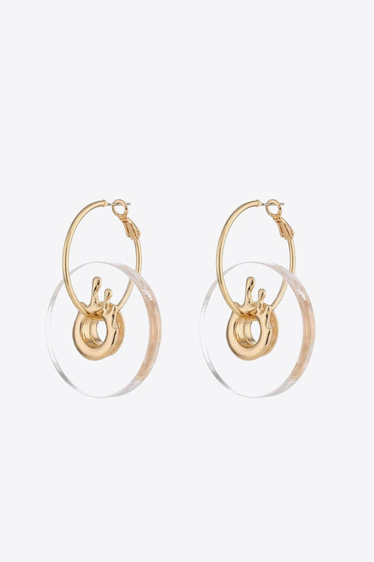 Contrast Hoop Drop Earrings BLUE ZONE PLANET