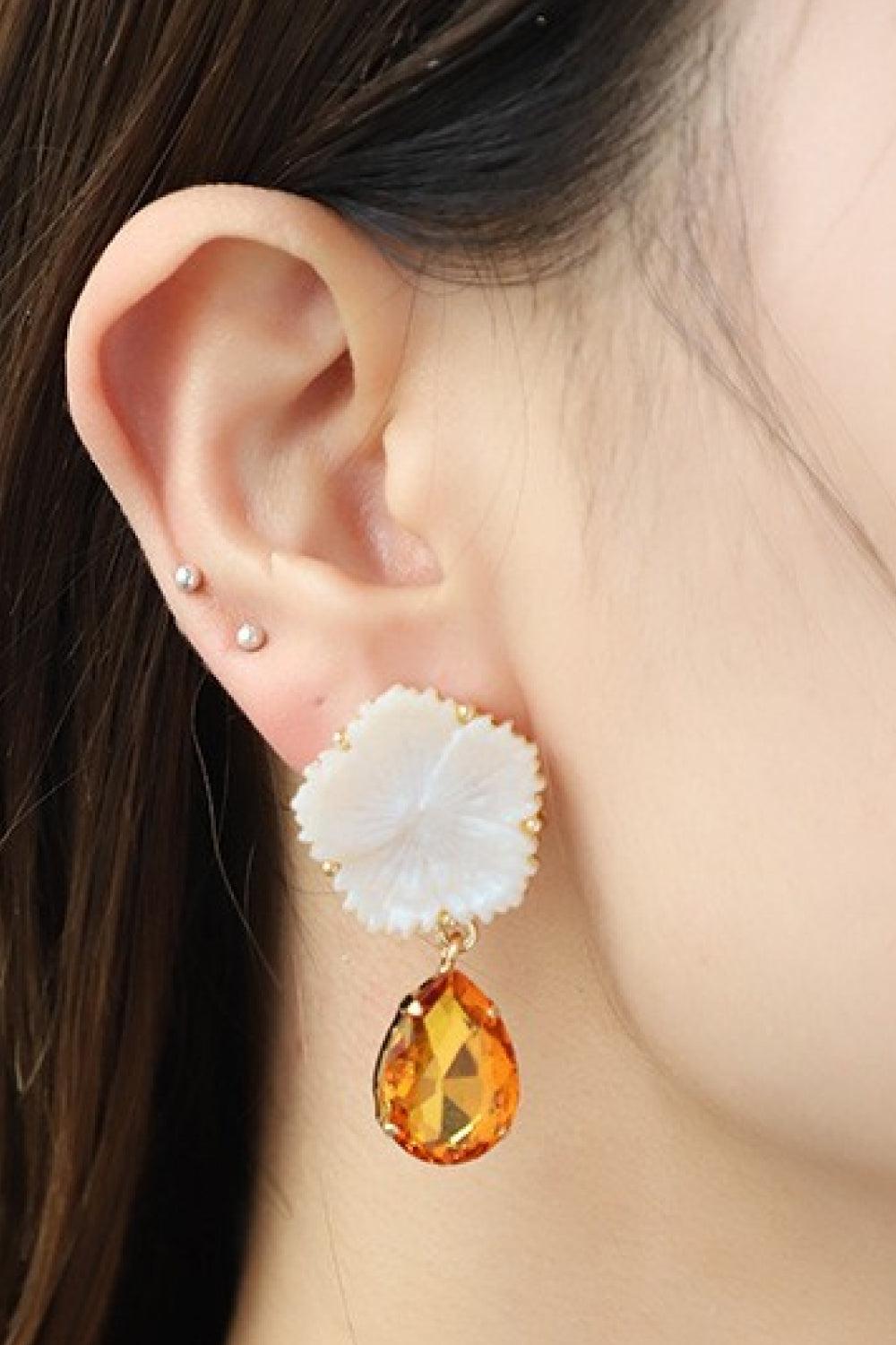 Contrast Teardrop Drop Earrings BLUE ZONE PLANET