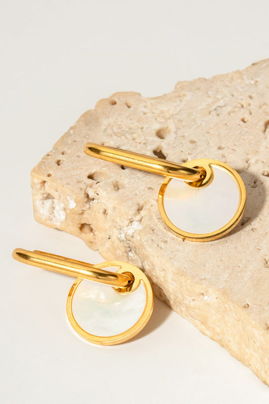 Copper White Mother-Of-Pearl Drop Earrings BLUE ZONE PLANET