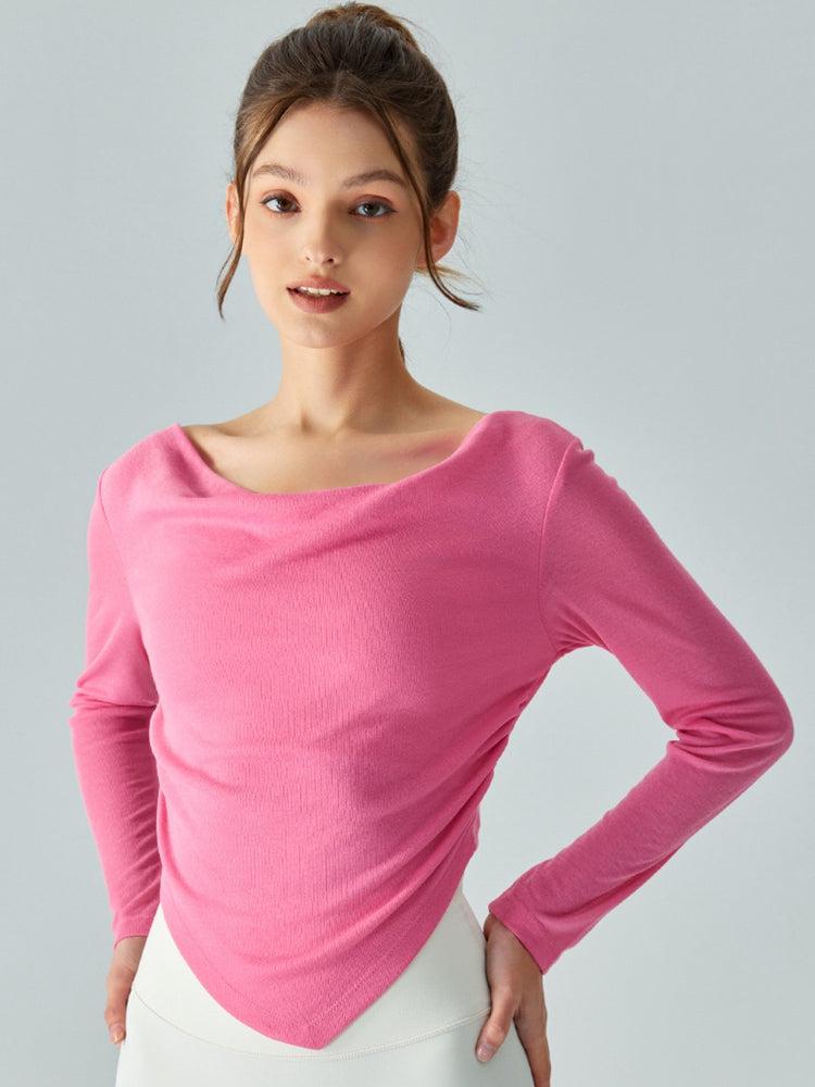 Cowl Neck Long Sleeve Sports Top BLUE ZONE PLANET