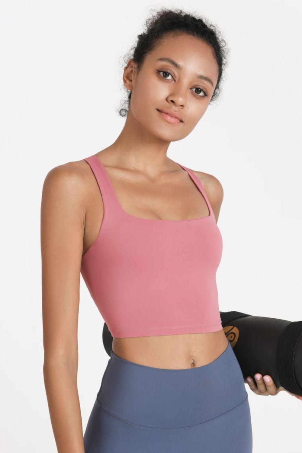 Crisscross Open Back Cropped Sports Cami-TOPS / DRESSES-[Adult]-[Female]-Rose-S-2022 Online Blue Zone Planet