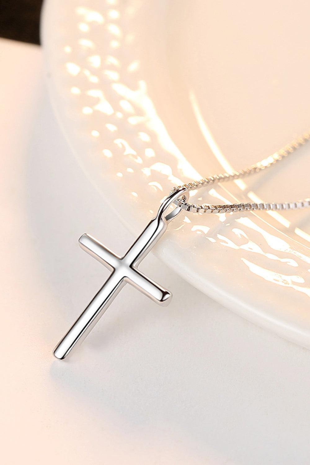 Cross Pendant 925 Sterling Silver Necklace BLUE ZONE PLANET