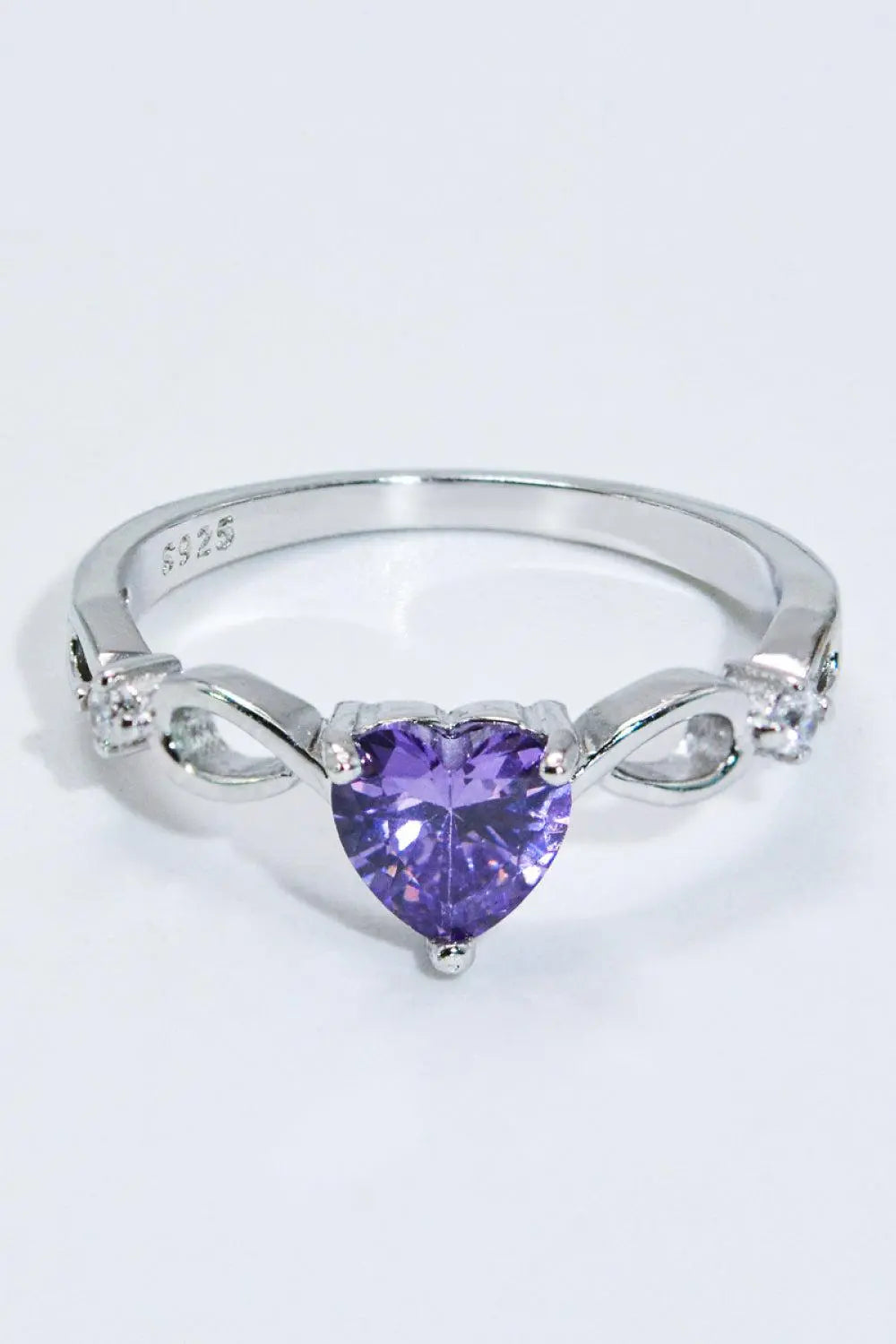 Crystal Heart 925 Sterling Silver Ring BLUE ZONE PLANET