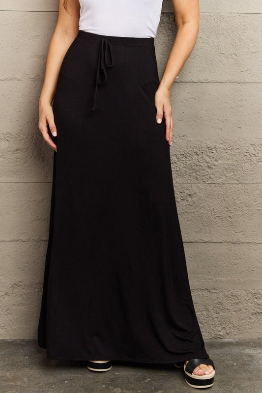 Culture Code For The Day Full Size Flare Maxi Skirt in Black BLUE ZONE PLANET
