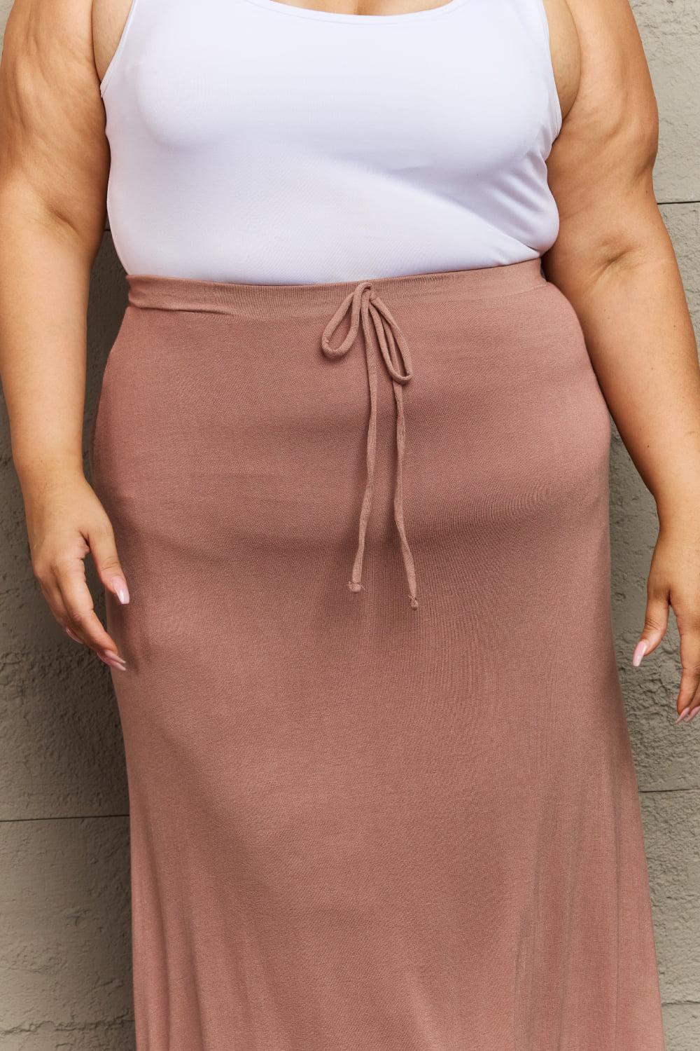 Culture Code For The Day Full Size Flare Maxi Skirt in Chocolate BLUE ZONE PLANET