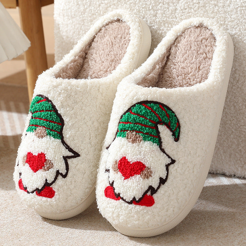 Christmas Elf Cotton Plush Warm Slippers-[Adult]-[Female]-White-36/37-2022 Online Blue Zone Planet