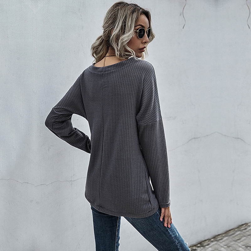 women's knitted inner long sleeve bottoming shirt Mori sweater-[Adult]-[Female]-Charcoal grey-S-2022 Online Blue Zone Planet