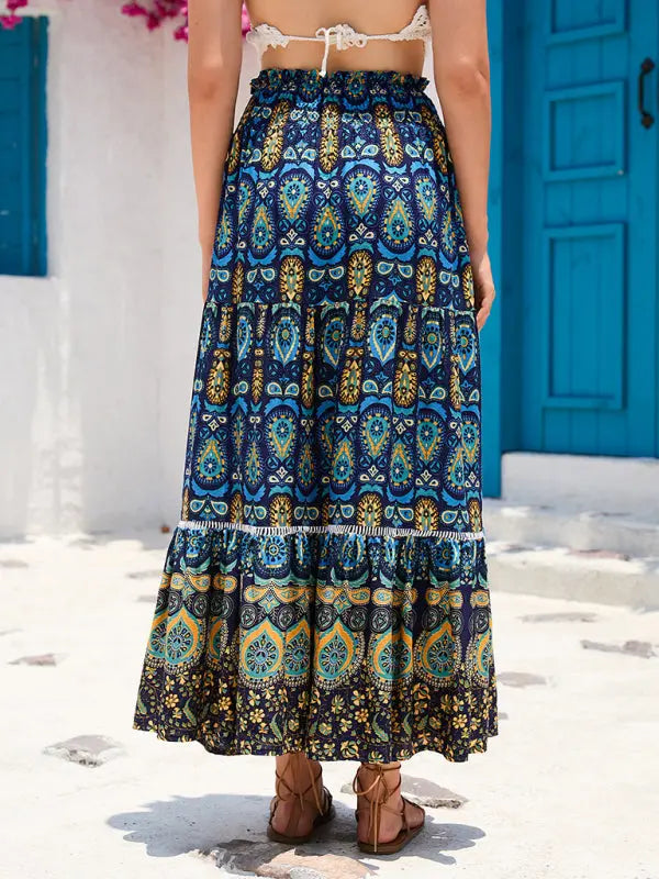 Dancia's Bohemian Printed Patchwork Skirt kakaclo