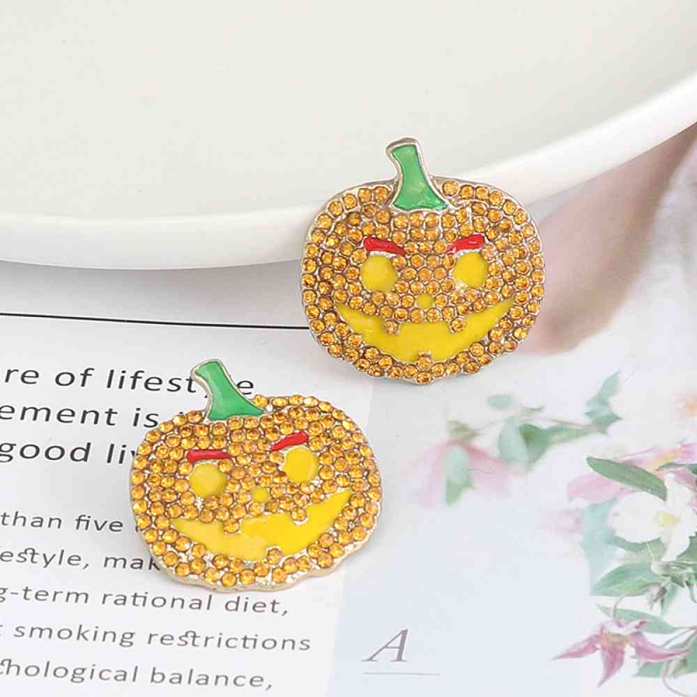 Demon Pumpkin Rhinestone Alloy Earrings BLUE ZONE PLANET